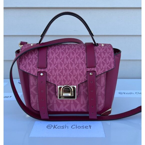 Michael Kors satchel manhattan medium leather berry - Picture 11 of 11